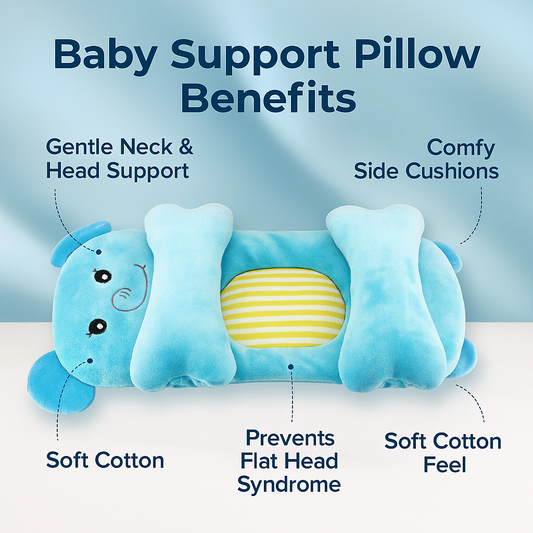"Ergonomic Elephant Baby Head Shaping Pillow – Soft, Breathable & Doctor Recommended"