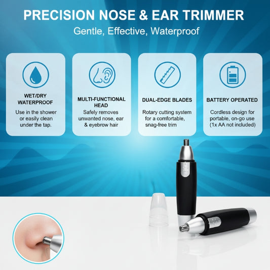Nose Hair Trimmer Battery-Operated Ear and Nose Hair Trimmer Clipper Painless