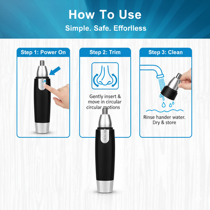 Nose Hair Trimmer Battery-Operated Ear and Nose Hair Trimmer Clipper Painless