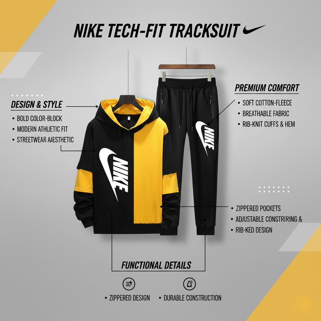Nike Printed  Full Sleeves Regular Fit Mens Lycra Track Suit